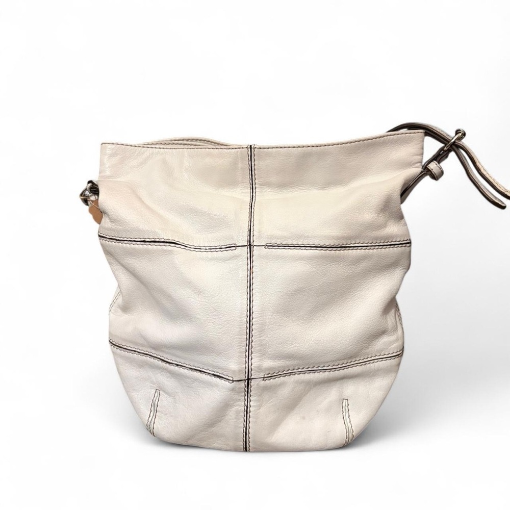 Tiganello cream/white leather bucket bag